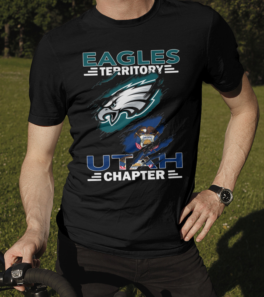 Eagles Territory Utah Chapter Philadelphia Eagles Utah State Flag T-Shirt
