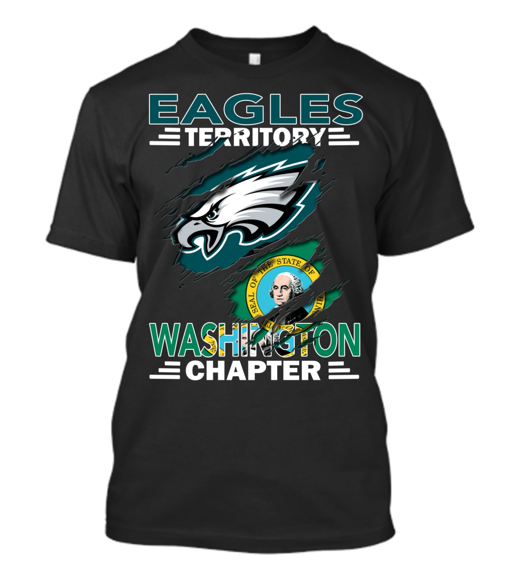 Eagles Territory Washington Chapter State Seal Football T-Shirt