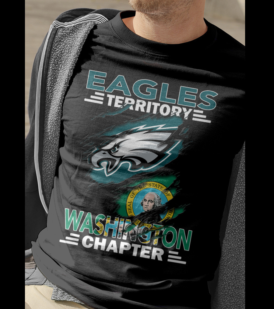 Eagles Territory Washington Chapter State Seal Football T-Shirt