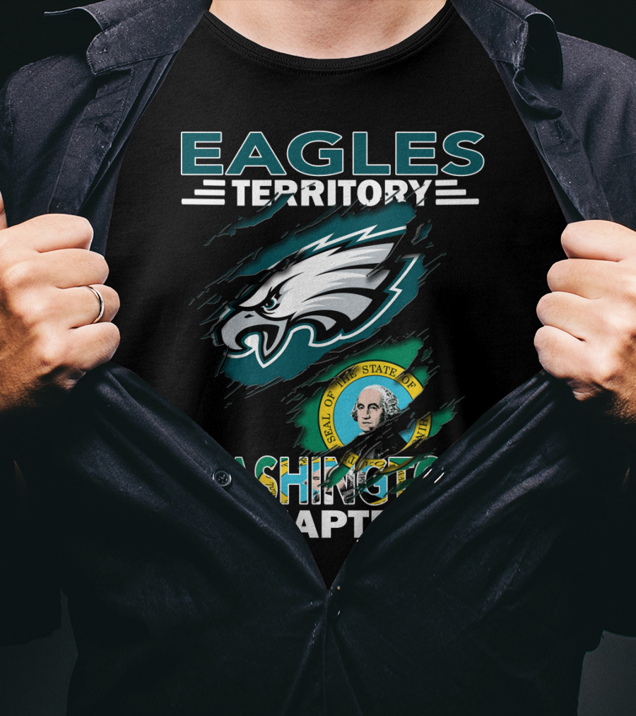 Eagles Territory Washington Chapter State Seal Football T-Shirt