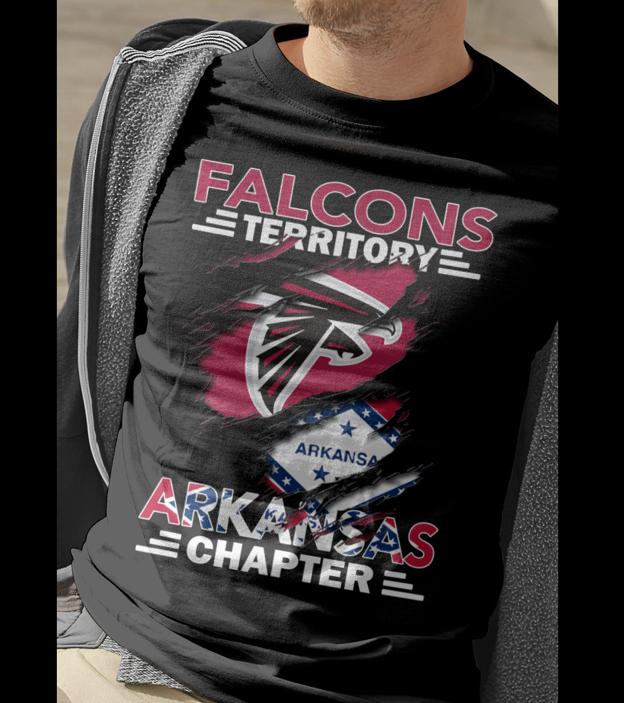 Falcons Territory Arkansas Chapter Falcons Logo And Arkansas Shape T-Shirt