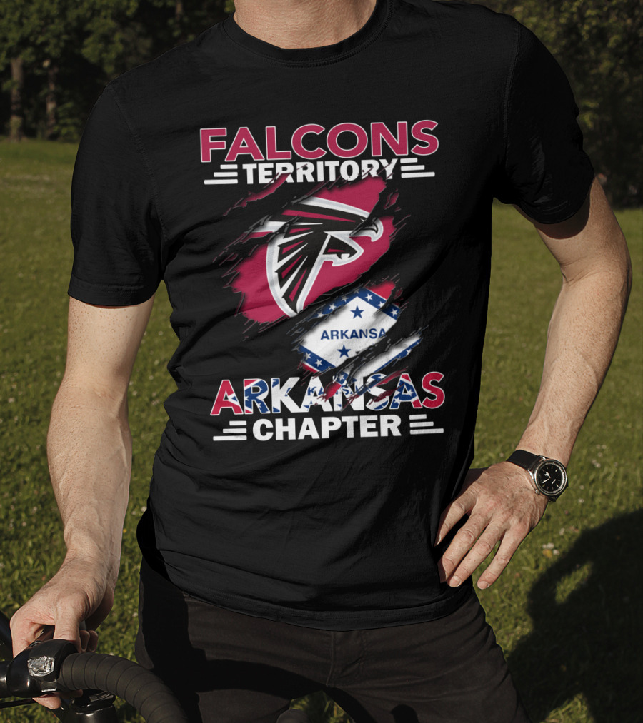Falcons Territory Arkansas Chapter Falcons Logo And Arkansas Shape T-Shirt