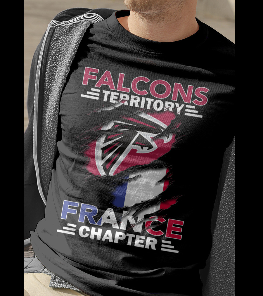 Falcons Territory France Chapter NFL Logo And French Flag T-Shirt