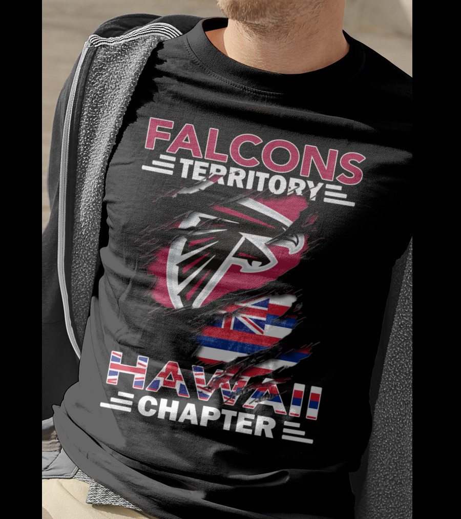 Falcons Territory Hawaii Chapter With Atlanta Falcons Logo And Hawaiian Flag Elements T-Shirt