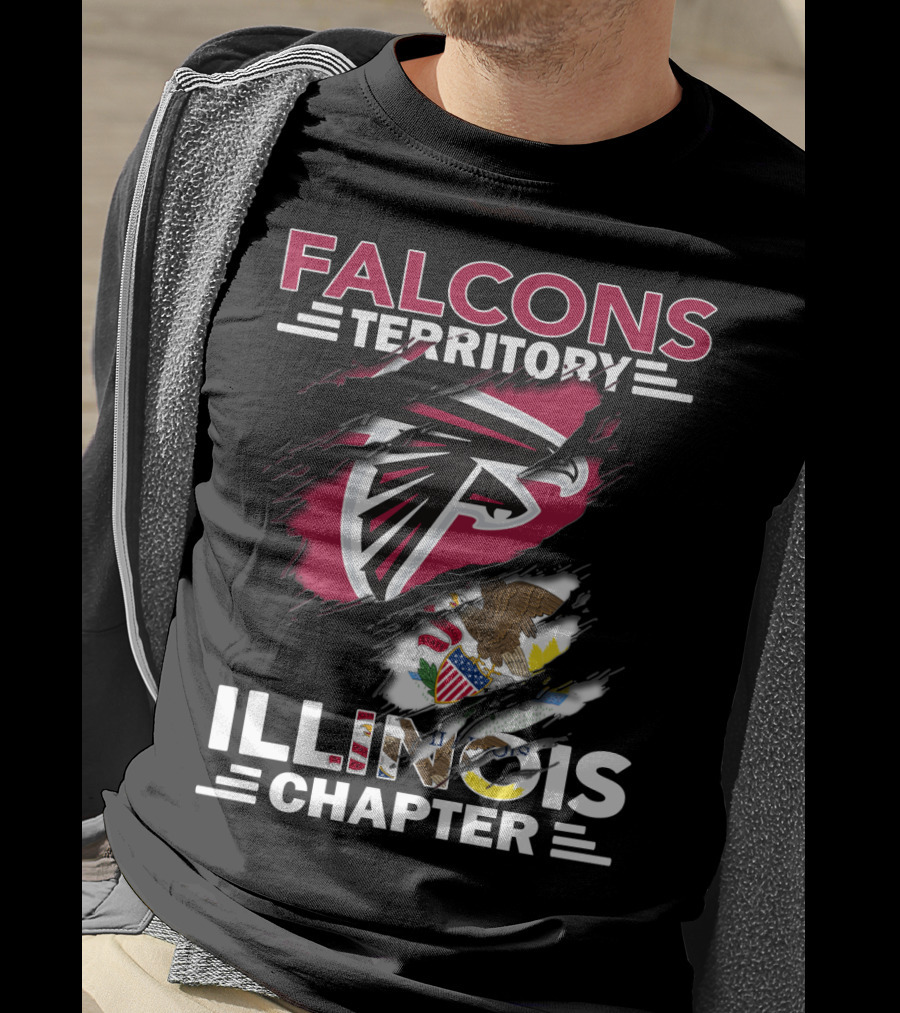 Falcons Territory Illinois Chapter NFL Team Sports Fan Club T-Shirt
