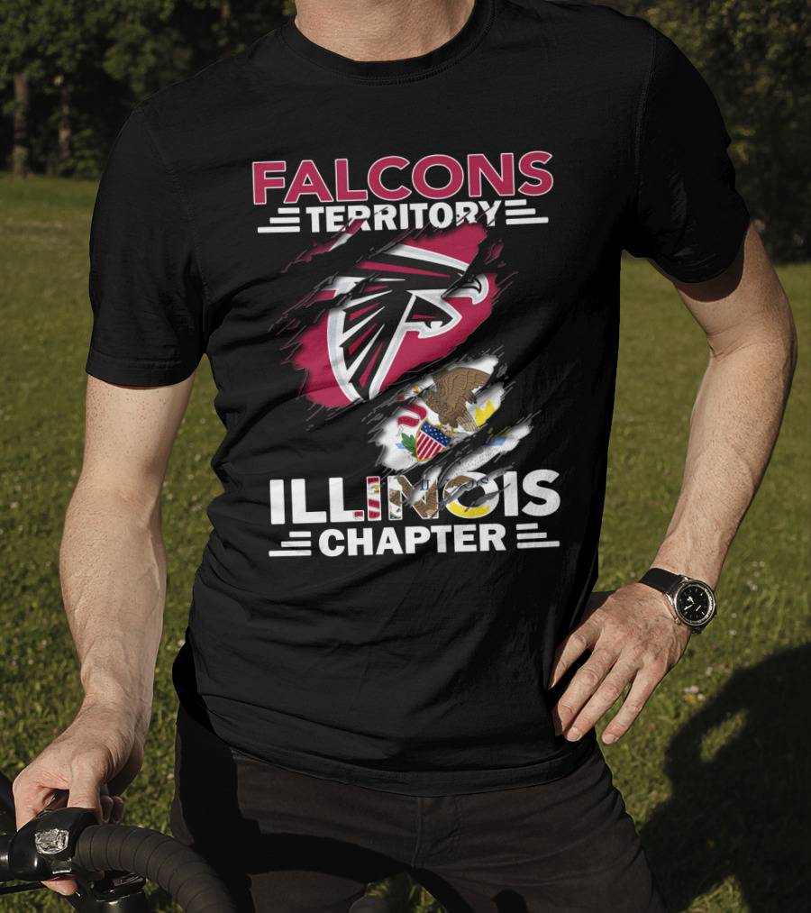 Falcons Territory Illinois Chapter NFL Team Sports Fan Club T-Shirt