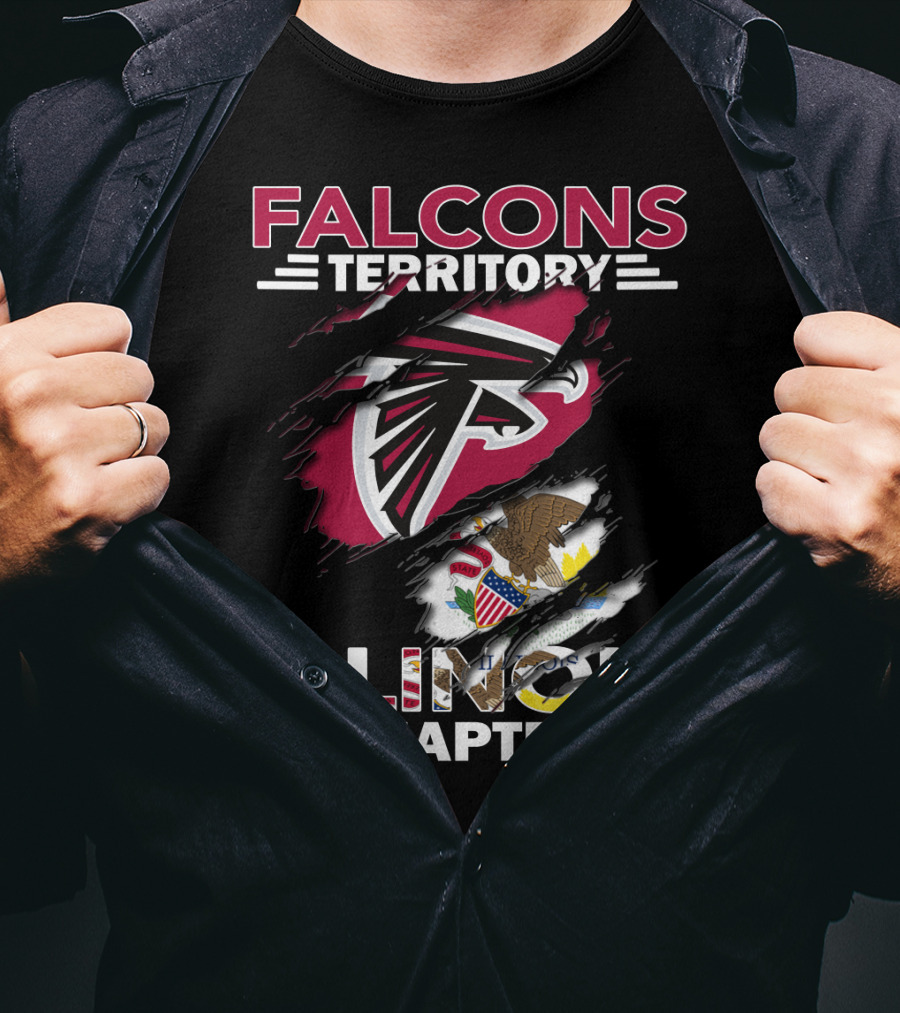 Falcons Territory Illinois Chapter NFL Team Sports Fan Club T-Shirt