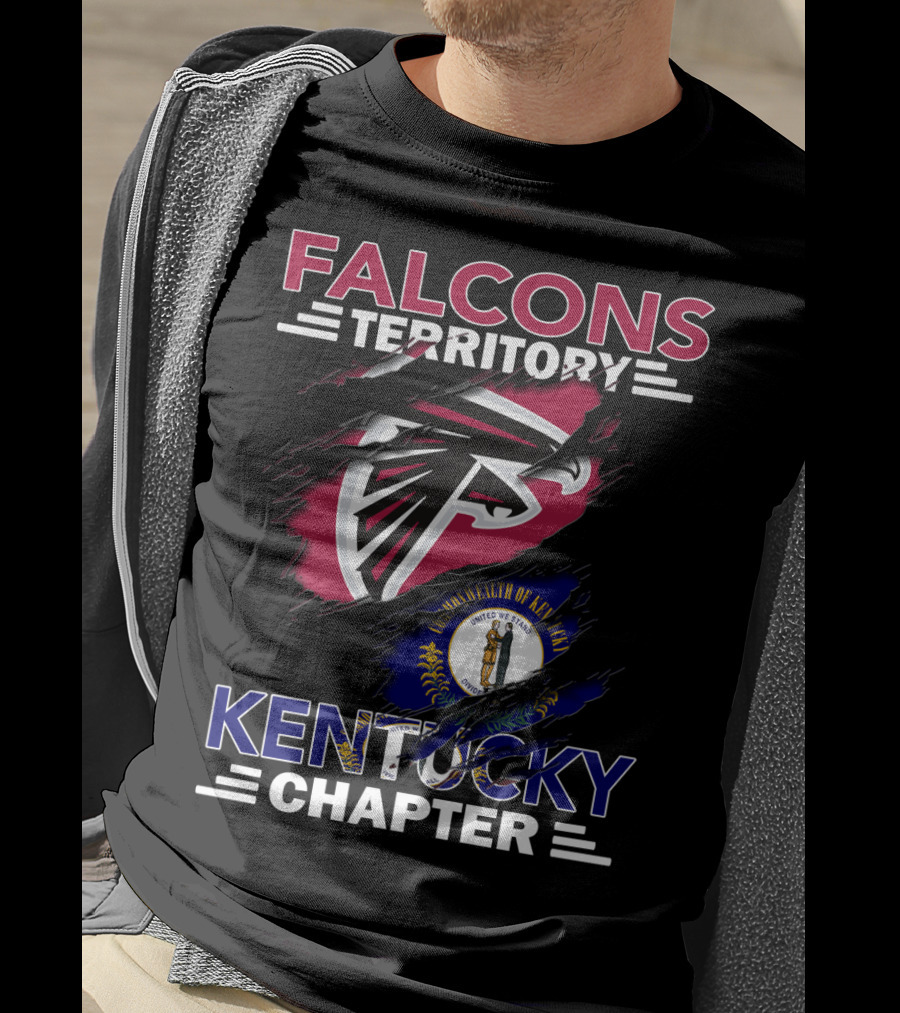 Falcons Territory Kentucky Chapter Commonwealth Flag And Football T-Shirt