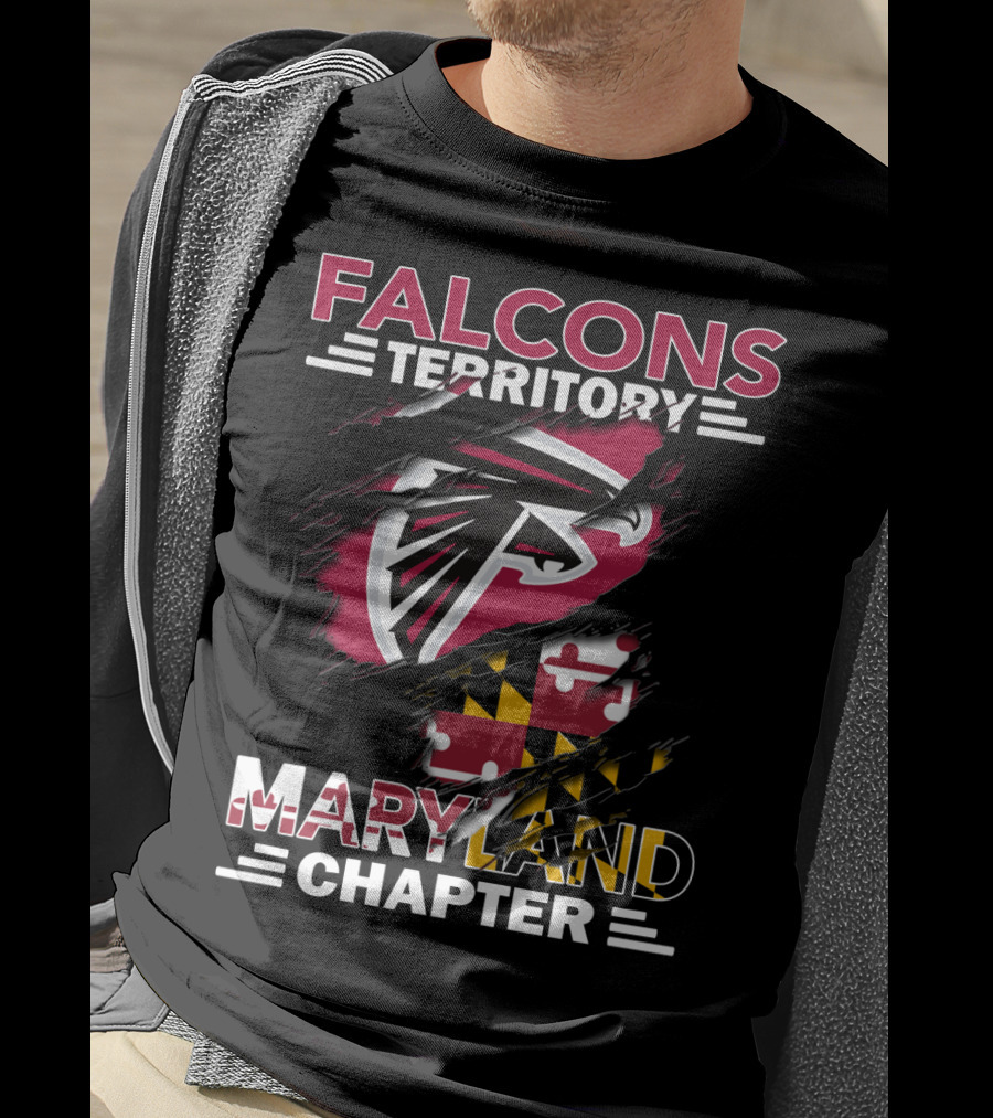 Falcons Territory Maryland Chapter Ravens Shield Flag T-Shirt