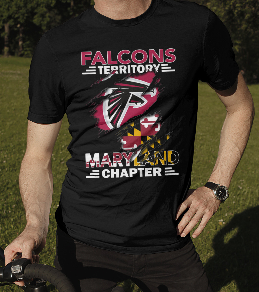 Falcons Territory Maryland Chapter Ravens Shield Flag T-Shirt