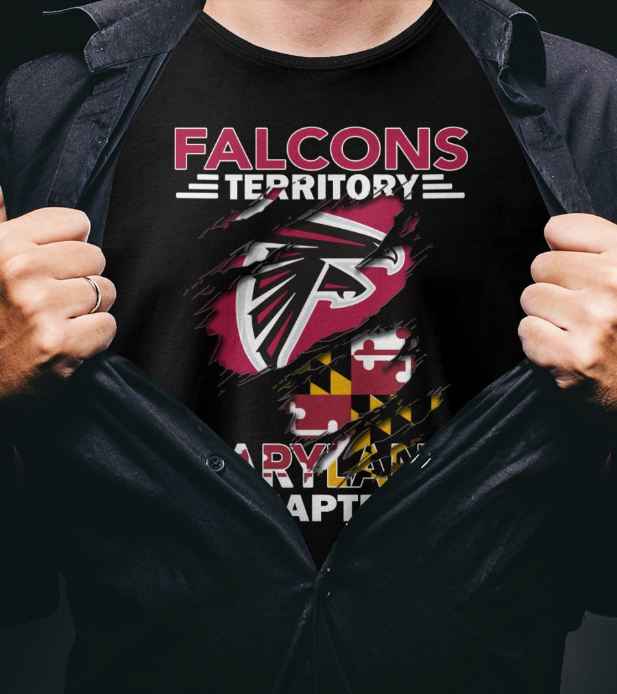 Falcons Territory Maryland Chapter Ravens Shield Flag T-Shirt