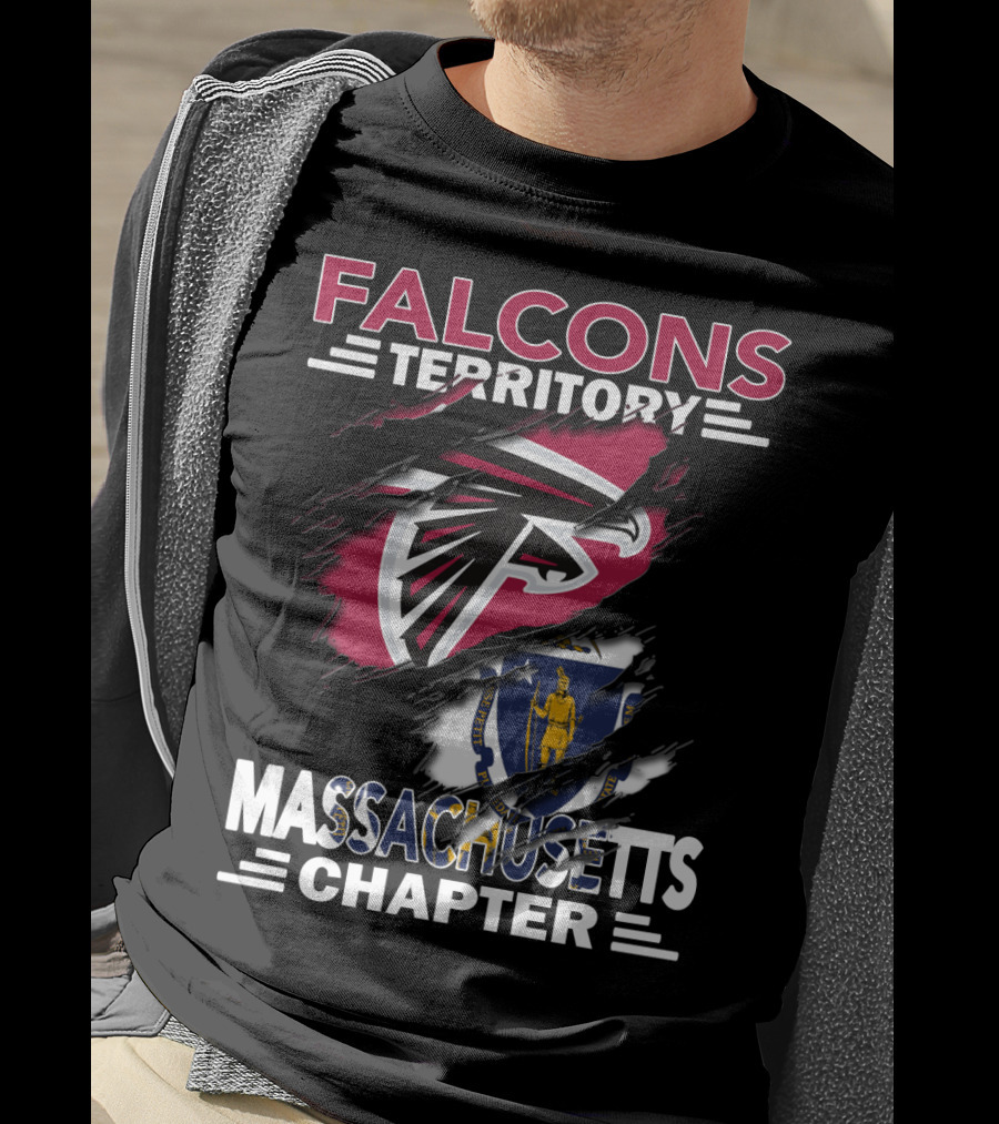 Falcons Territory Massachusetts Chapter Logo With State Flag Incorporation T-Shirt