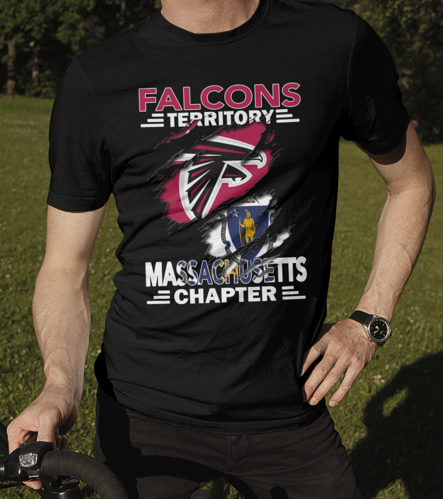 Falcons Territory Massachusetts Chapter Logo With State Flag Incorporation T-Shirt