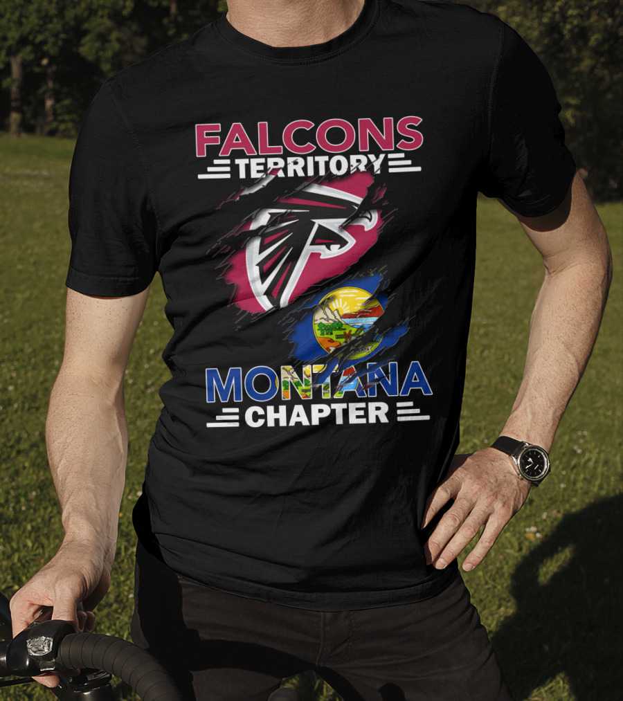 Falcons Territory Montana Chapter NFL Team Spirit Montana State Fan Club T-Shirt