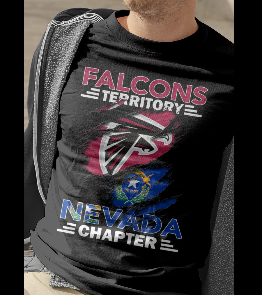 Falcons Territory Nevada Chapter Rip Design With Logo And State Flag T-Shirt