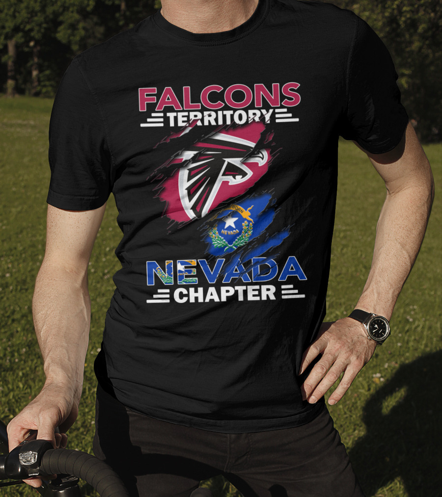 Falcons Territory Nevada Chapter Rip Design With Logo And State Flag T-Shirt