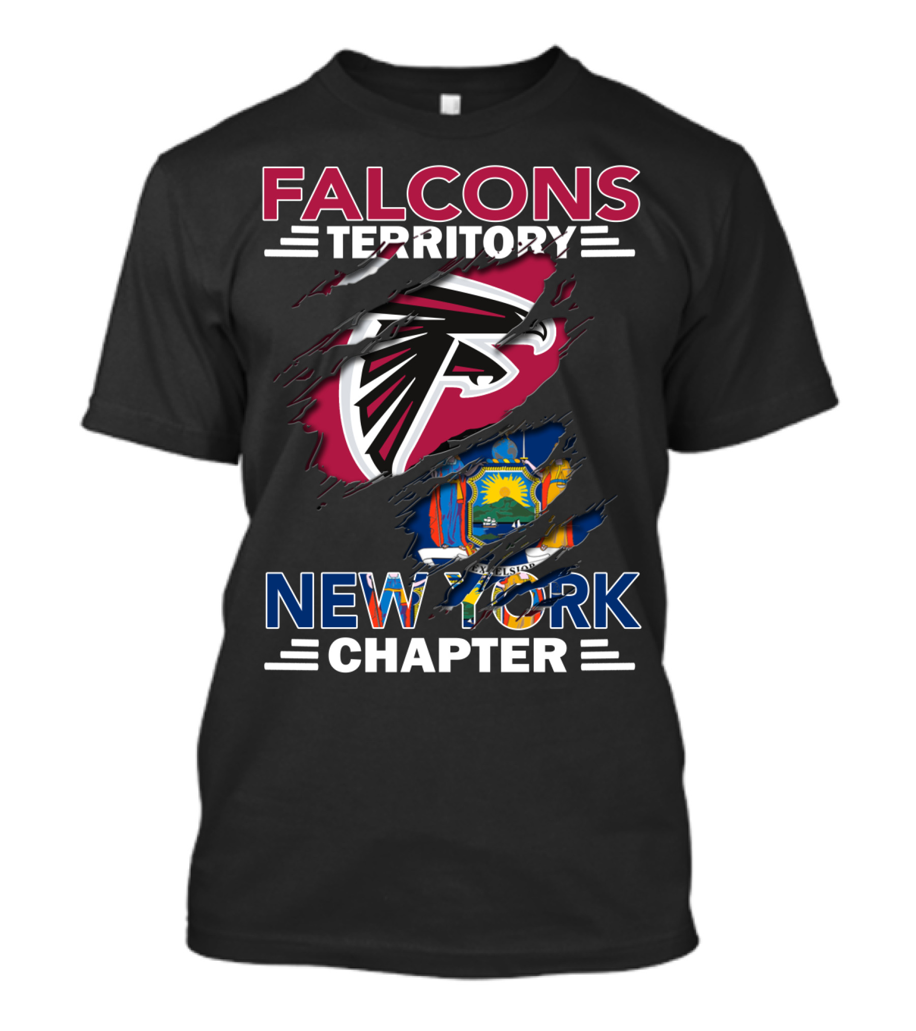 Falcons Territory New York Chapter Atlanta Football Fan Base Yankees T-Shirt