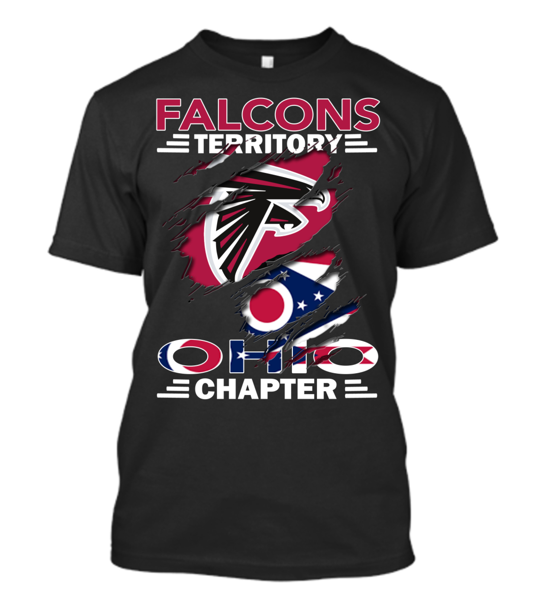 Falcons Territory Ohio Chapter Flag And Logo Integration T-Shirt