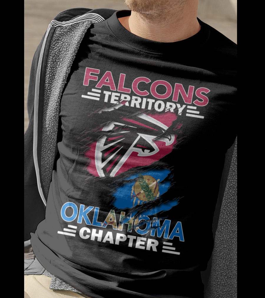Falcons Territory Oklahoma Chapter Logo With Oklahoma State Flag Elements T-Shirt