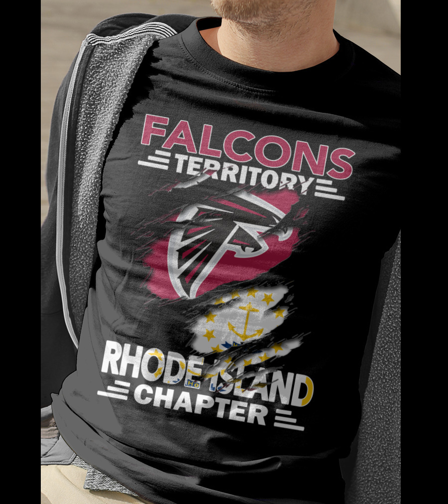 Falcons Territory Rhode Island Chapter Logo Flag T-Shirt