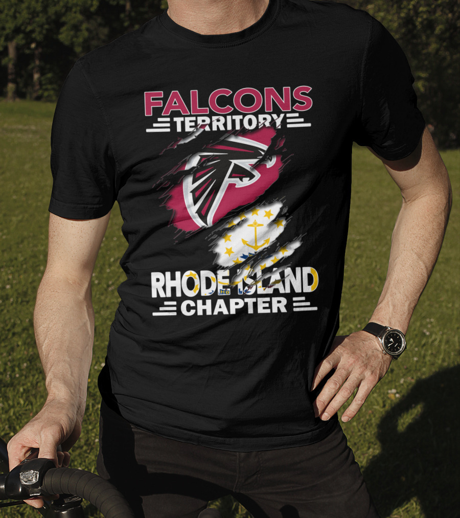 Falcons Territory Rhode Island Chapter Logo Flag T-Shirt