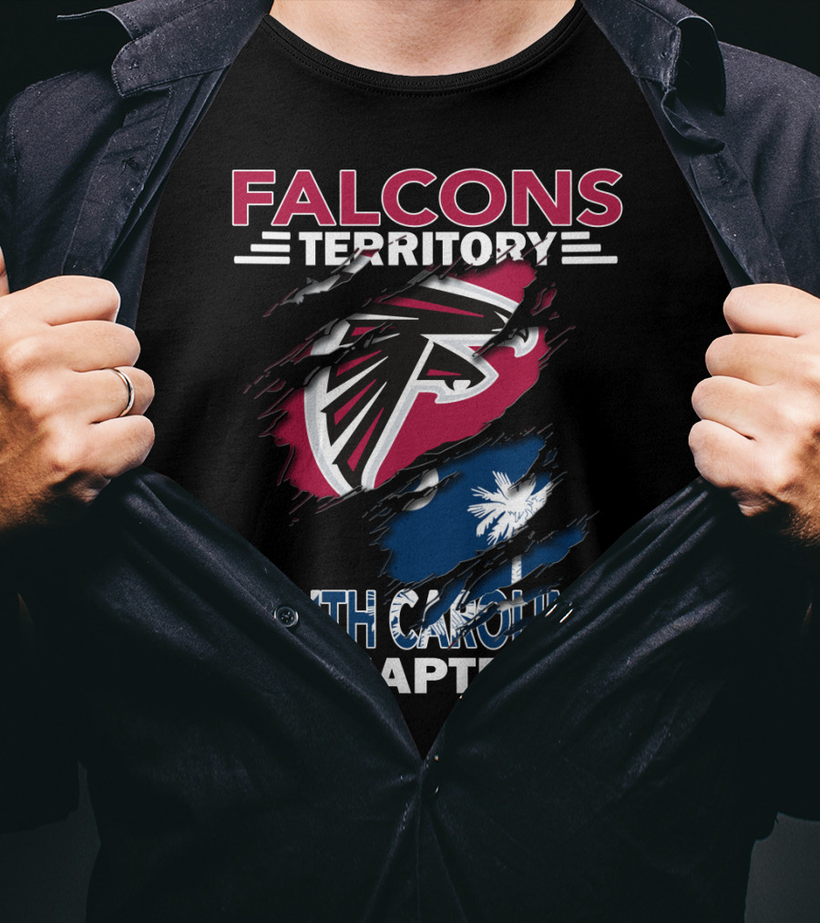 Falcons Territory South Carolina Chapter NFL Fan Club Logo Peeling Layers T-Shirt