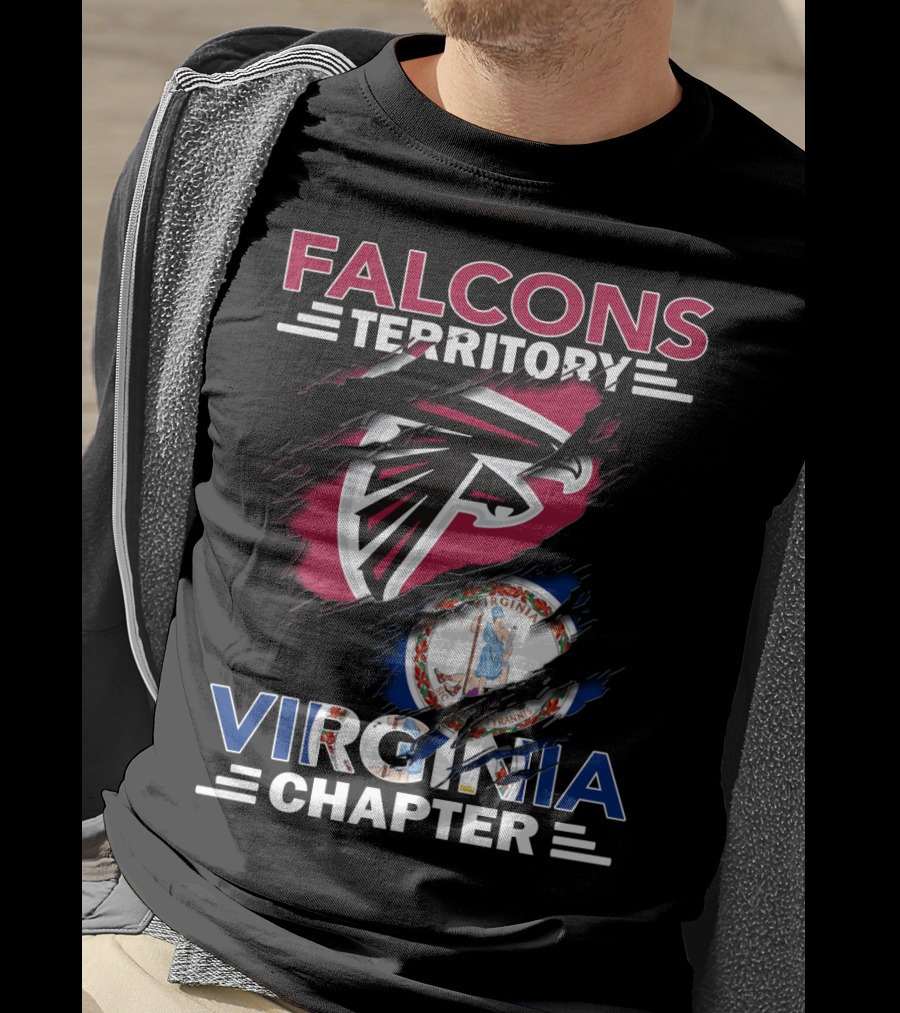 Falcons Territory Virginia Chapter Logo With State Emblem T-Shirt