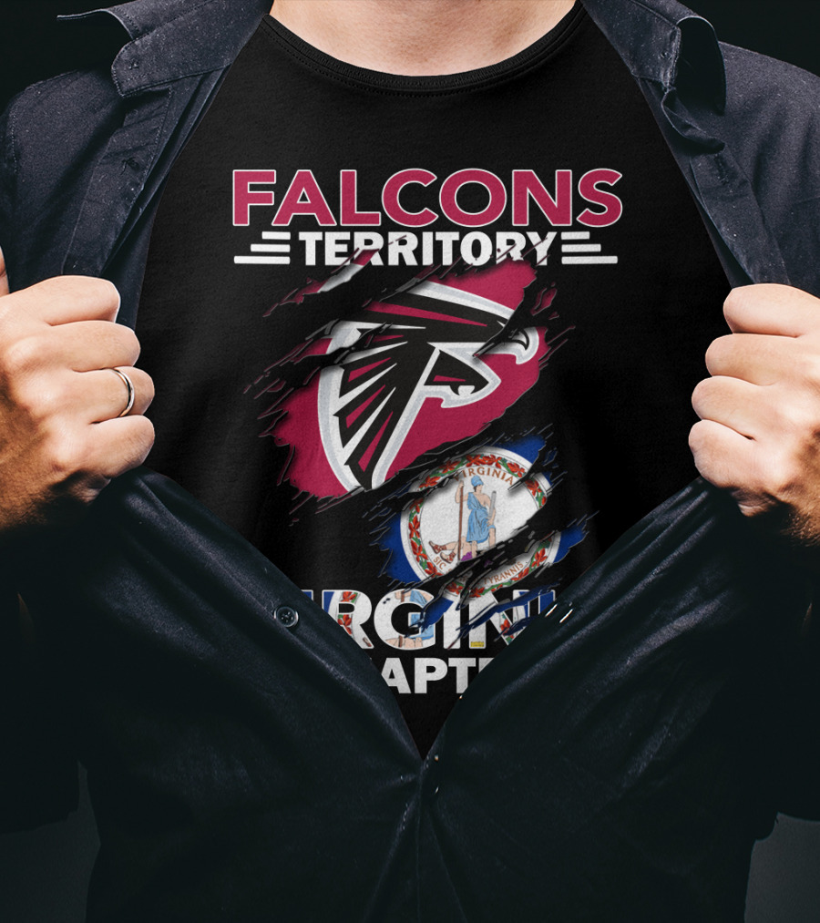 Falcons Territory Virginia Chapter Logo With State Emblem T-Shirt