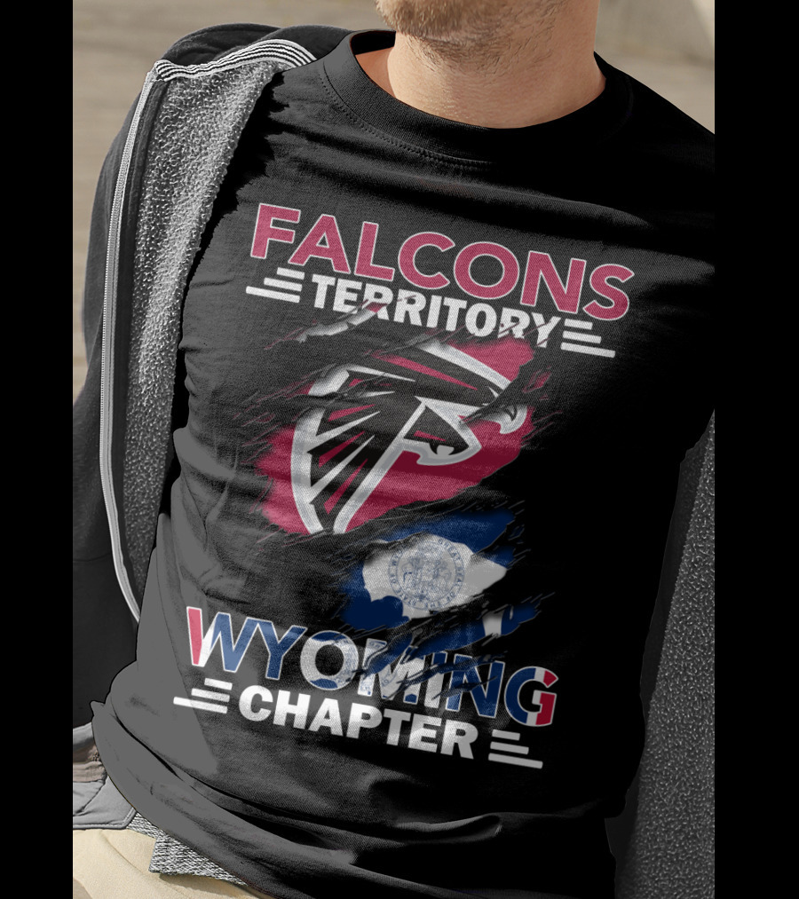 Falcons Territory Wyoming Chapter Flag Crest T-Shirt