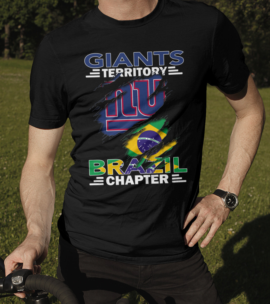 Giants Territory Brazil Chapter NFL New York Giants Emblem Brazilian Flag T-Shirt