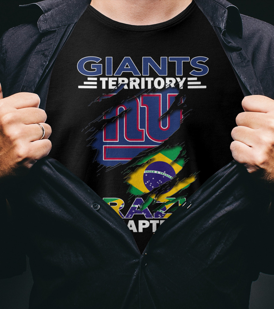 Giants Territory Brazil Chapter NFL New York Giants Emblem Brazilian Flag T-Shirt