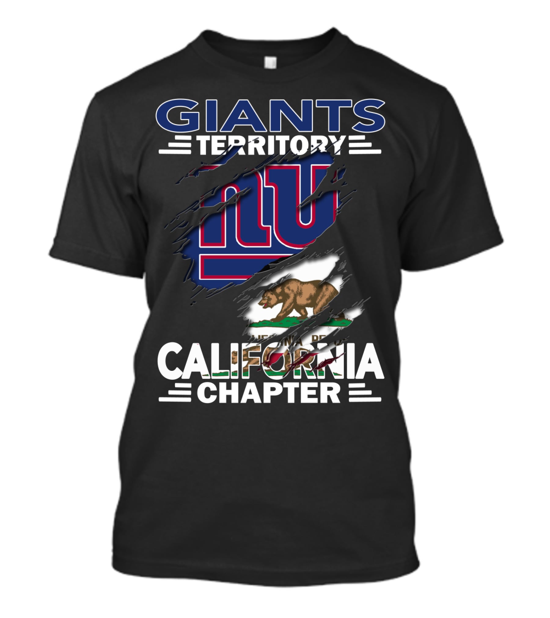 GIANTS Territory California Chapter California Bear Flag And New York Giants T-Shirt