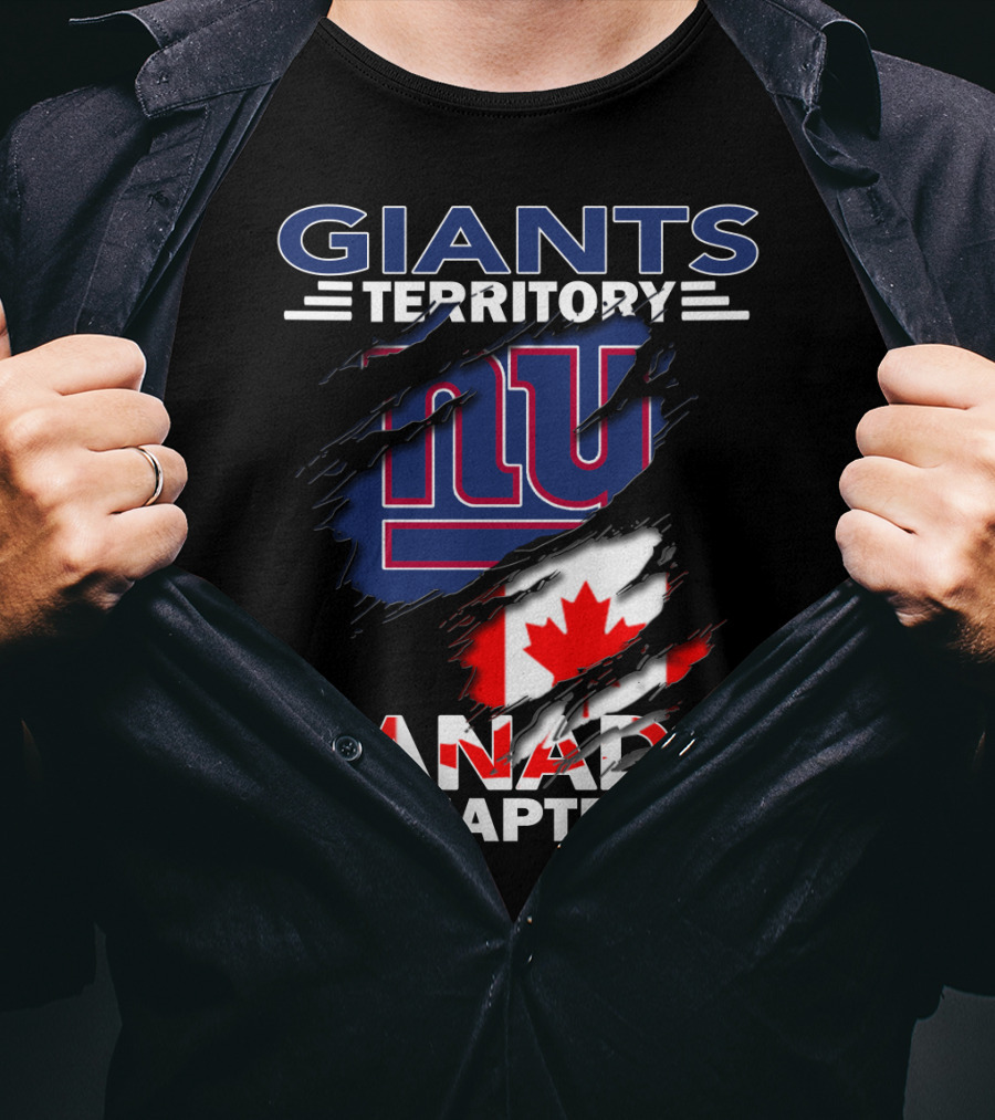Giants Territory Canada Chapter NY Giants Canada Flag T-Shirt