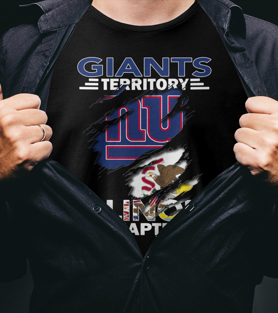 GIANTS TERRITORY ILLINOIS CHAPTER New York Giants Logo And Illinois State Flag T-Shirt