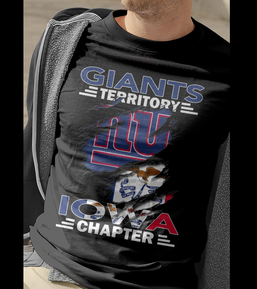 Giants Territory Iowa Chapter NY Logo State Flag Elements T-Shirt