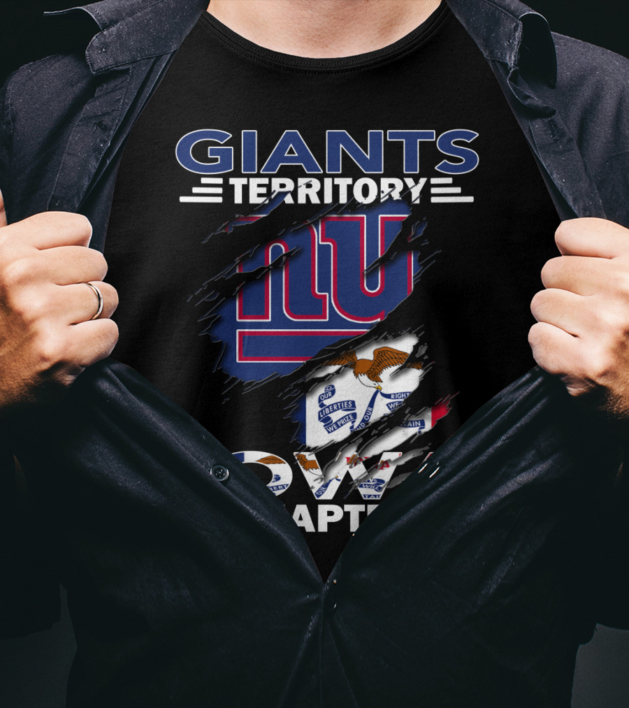 Giants Territory Iowa Chapter NY Logo State Flag Elements T-Shirt