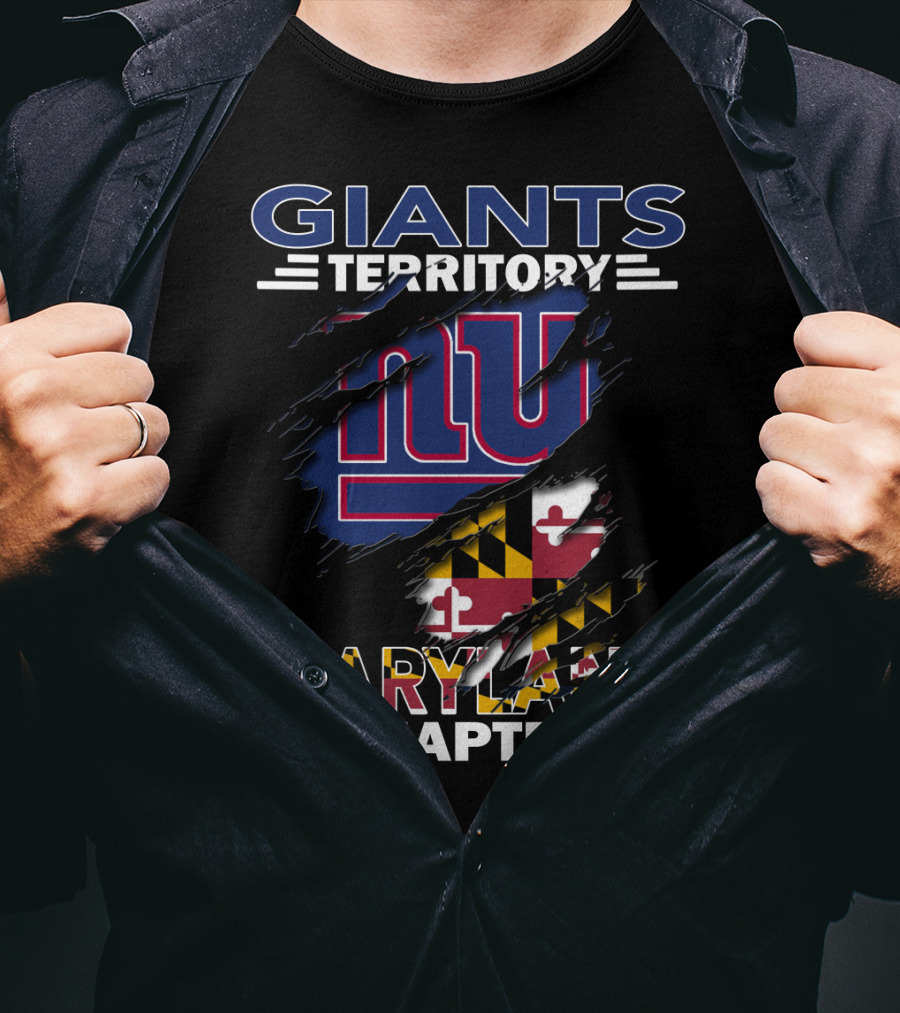 Giants Territory Maryland Chapter NY Logo And Flag T-Shirt