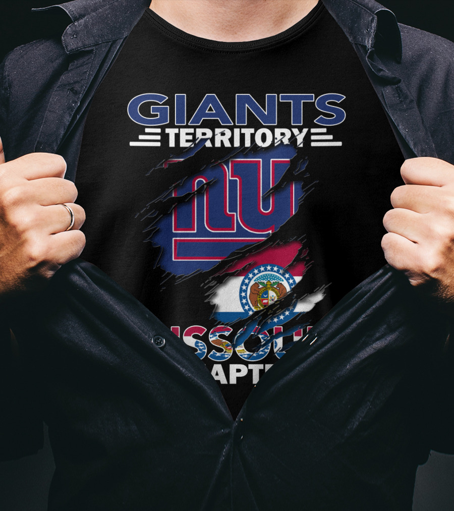 Giants Territory Missouri Chapter NY Logo With Missouri State Flag Elements T-Shirt