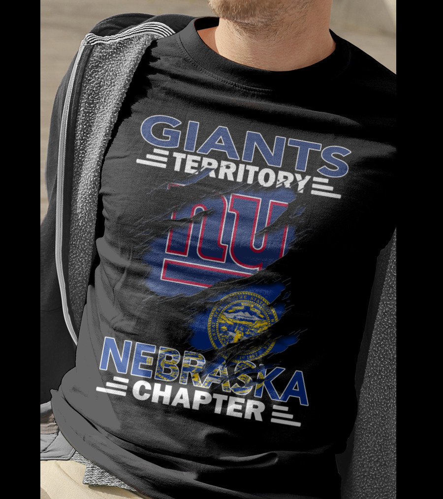 Giants Territory Nebraska Chapter New York Giants Logo Nebraska State Seal T-Shirt