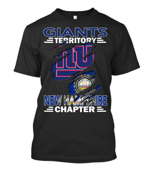 Giants Territory New Hampshire Chapter NFL Giants Logo New Hampshire Flag T-Shirt