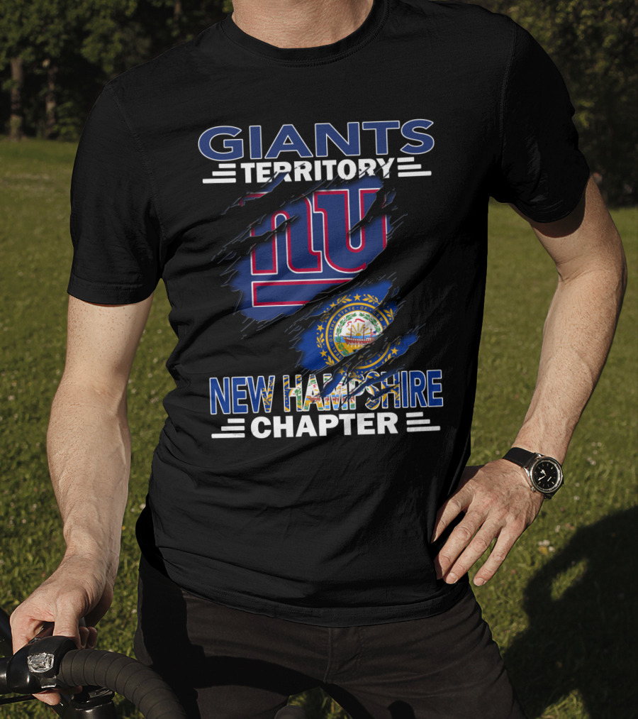Giants Territory New Hampshire Chapter NFL Giants Logo New Hampshire Flag T-Shirt