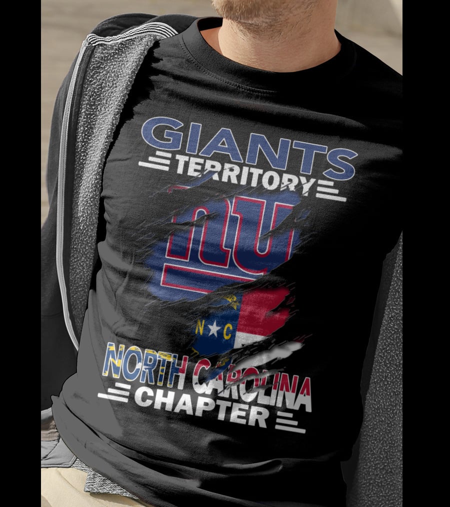 Giants Territory North Carolina Chapter NY Giants Logo North Carolina Flag T-Shirt