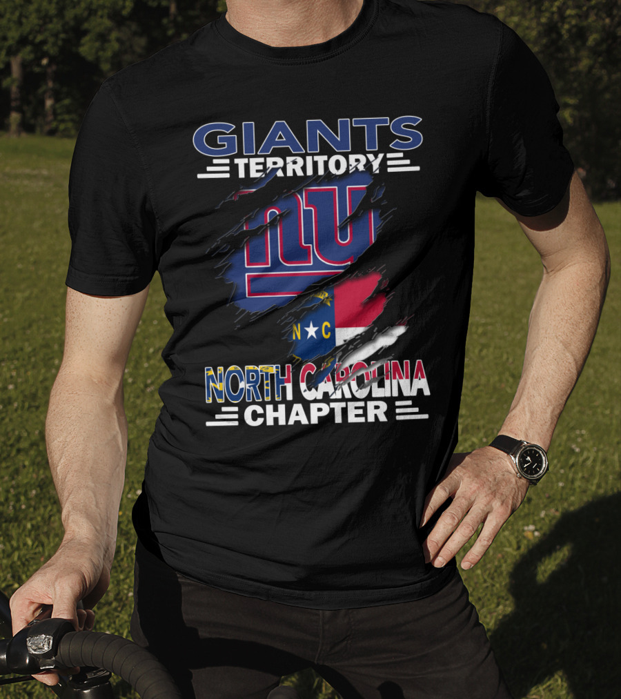 Giants Territory North Carolina Chapter NY Giants Logo North Carolina Flag T-Shirt