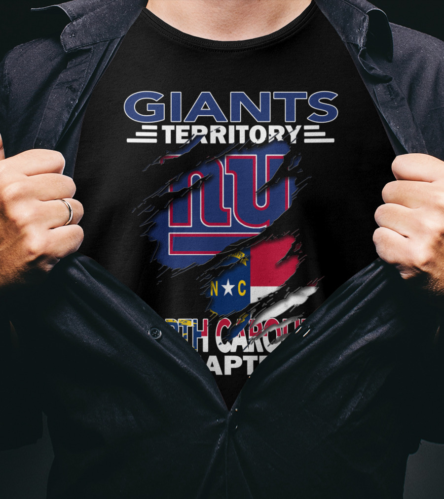 Giants Territory North Carolina Chapter NY Giants Logo North Carolina Flag T-Shirt