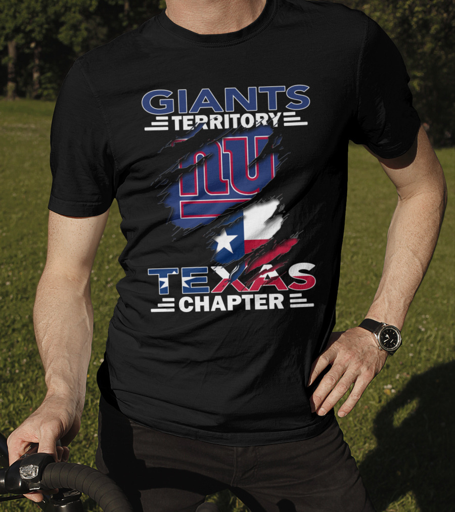 Giants Territory Texas Chapter New York Fans With Texas Flag T-Shirt
