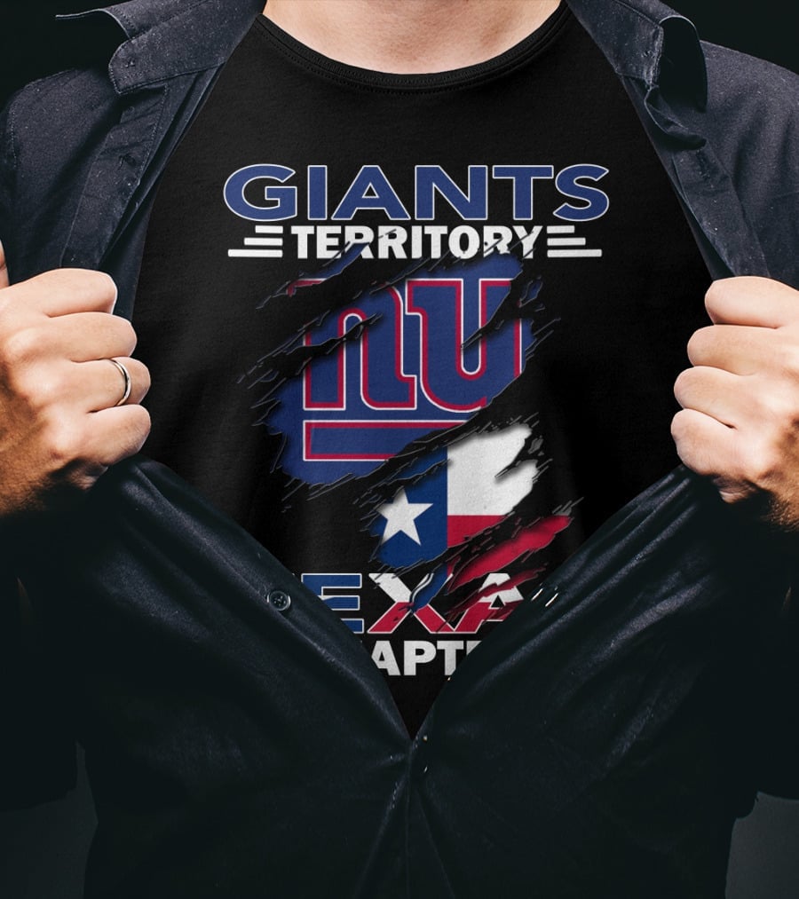 Giants Territory Texas Chapter New York Fans With Texas Flag T-Shirt