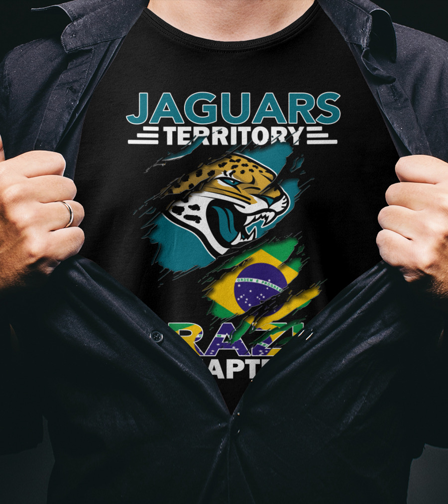 Jaguars Territory Brazil Chapter Jaguars Logo Brazil Flag T-Shirt