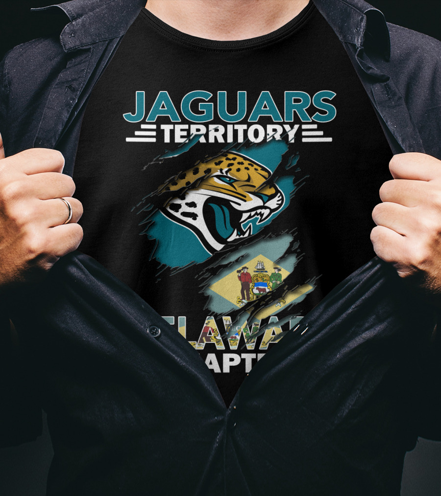Jaguars Territory Delaware Chapter Logo With State Flag T-Shirt