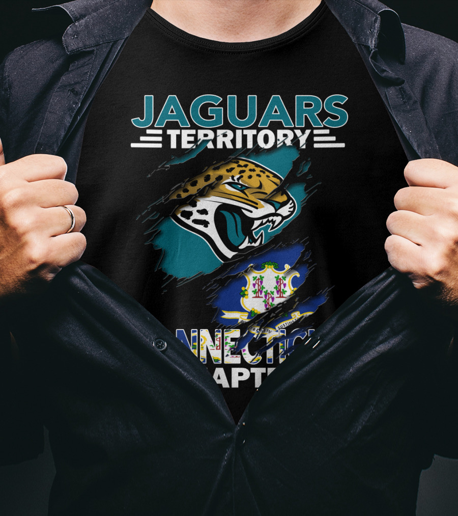 Jaguars Territory Connecticut Chapter Logo With Jaguars Emblem And Connecticut State Seal T-Shirt