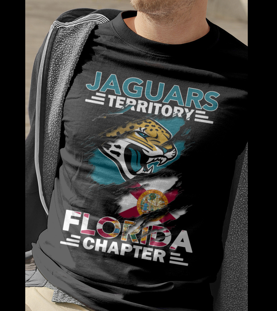 Jaguars Territory Florida Chapter With Logo And State Flag Elements T-Shirt